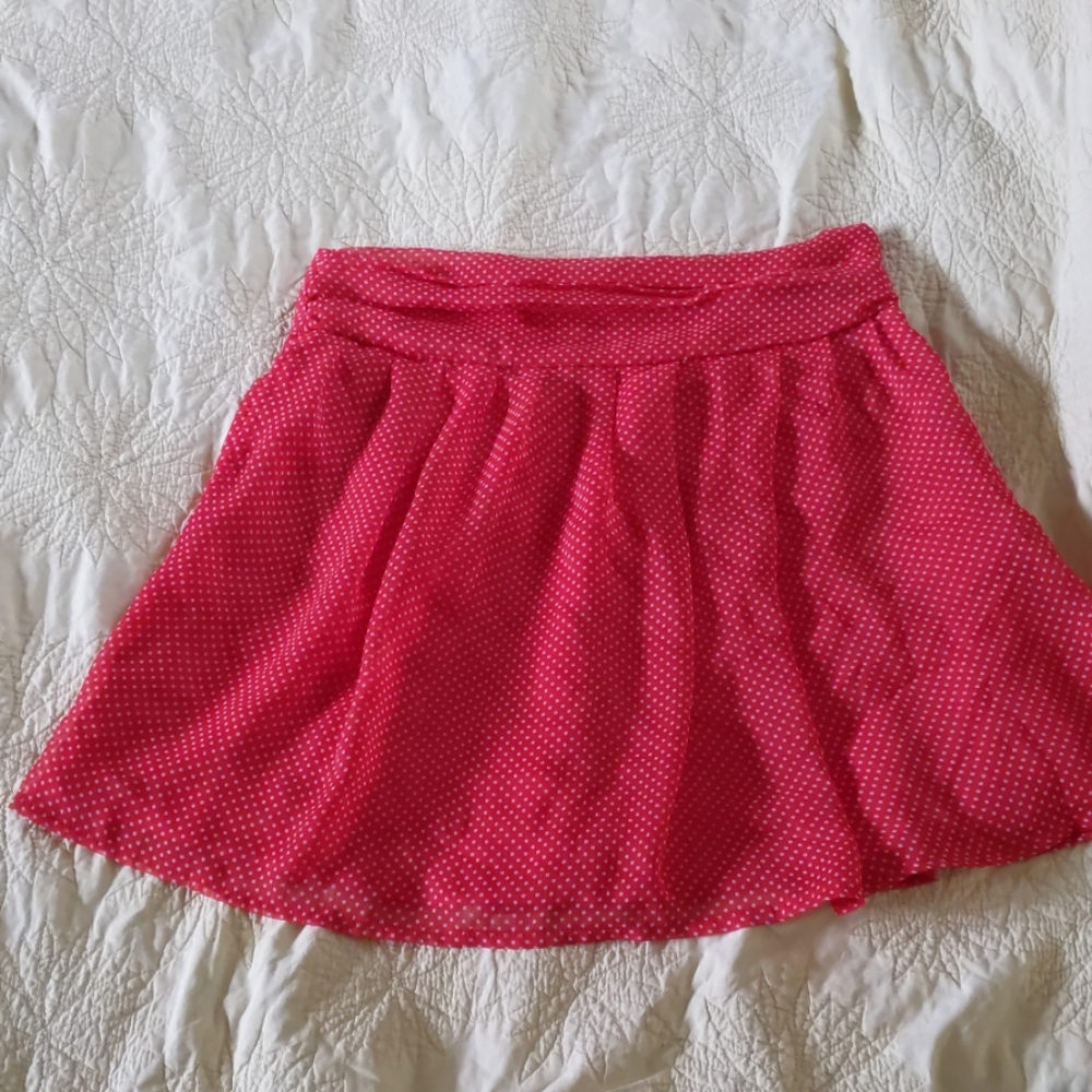Red and white polka dot skater skirt